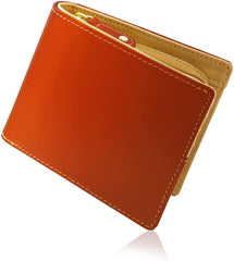 Cowhide Men's Zipper Leather Short Pocket Purse
