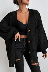 Button Front Cable Knit Cardigans