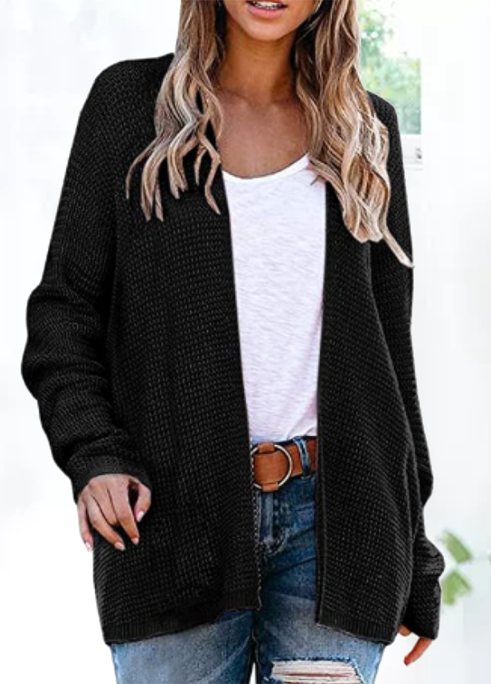 Long Sleeve Solid Color Casual Cardigan