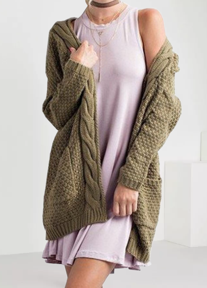 Long Sleeve Casual Solid Color Cardigan