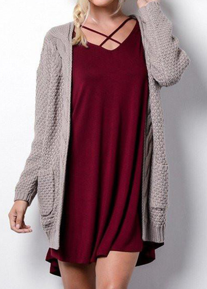 Long Sleeve Casual Solid Color Cardigan