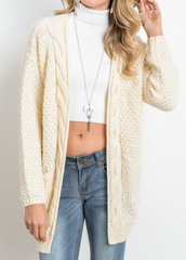 Long Sleeve Casual Solid Color Cardigan