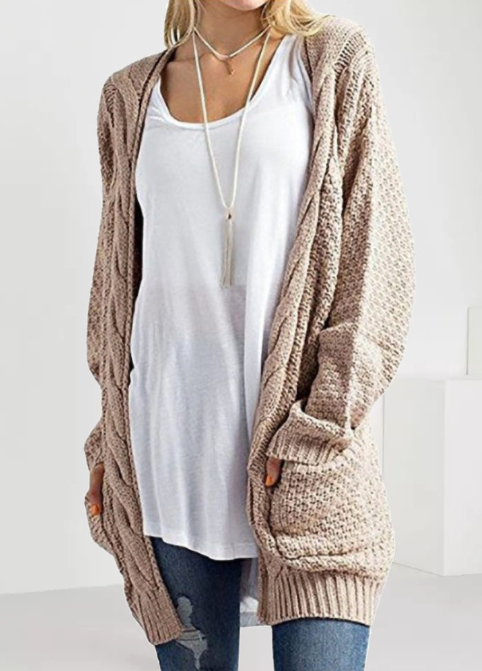 Long Sleeve Casual Solid Color Cardigan