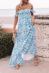 Strapless Print Maxi Dress
