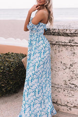 Strapless Print Maxi Dress