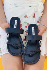 Flat Strappy Slipper Sandals