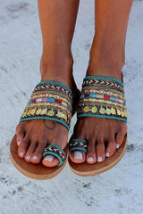 Boho Metal Tassels Flat Slipper