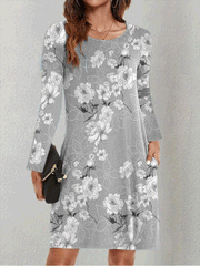 Women's Dresses Pocket Long Sleeve Printed Dress