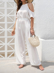 Women's Jumpsuits Halter Off-Shoulder Straight Jumpsuit