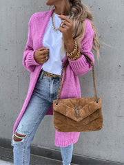 Women's Cardigans Loose Solid Long Sleeve Knit Cardigan