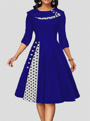 Women's Dresses Vintage Polka Dot Mid Sleeve Casual Dress