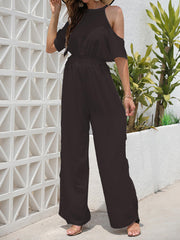 Women's Jumpsuits Halter Off-Shoulder Straight Jumpsuit