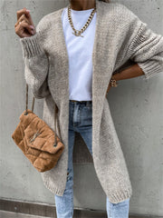 Women's Cardigans Loose Solid Long Sleeve Knit Cardigan