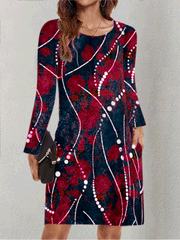 Women's Dresses Pocket Long Sleeve Printed Dress