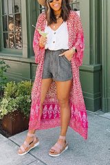 Floral Print Long Sleeve Cardigan