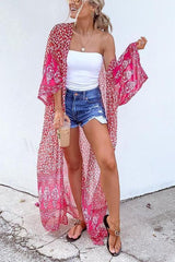 Floral Print Long Sleeve Cardigan