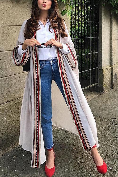 Floral Print Long Sleeve Cardigan