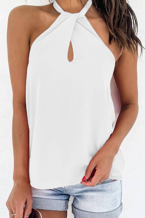 Solid Halter Neck Blouse