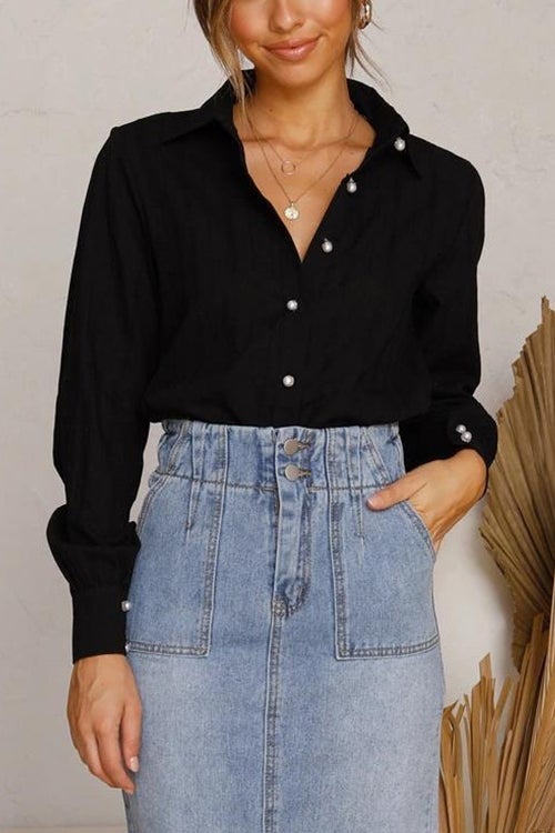 Button Cuffed Sleeve Shirt