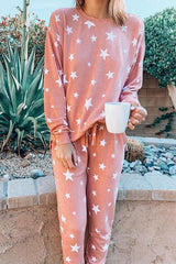 Star Print T Shirt Pants Pyjamas Set