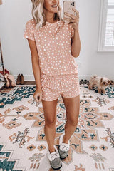 Star Print T Shirt Short Set