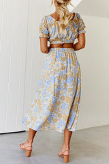 Floral Knot Crop Maxi Skirts Set