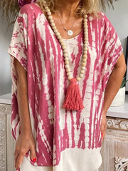 Tie Dye Bat Sleeve Loose Casual Long Dress