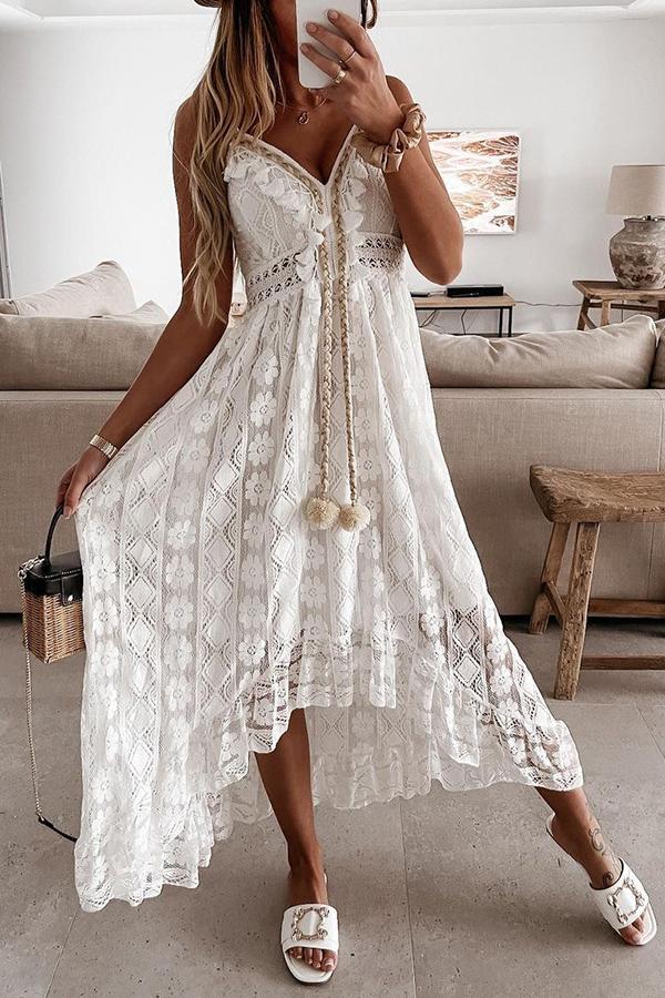 City of Love Crochet Fringe Lace Dress
