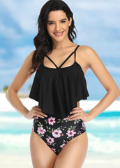 Flouncing Printed Bikini Set
