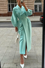 Winter Glam Contour Turndown Collar Maxi Coat