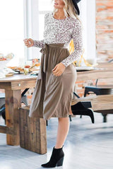 Forevermore Leopard Print Tie Front Midi Dress