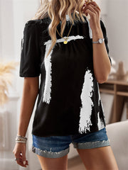 Fashion Women's Tops Spring and Summer Shirt T-shirt Casual White Black Blue Green S M L XL