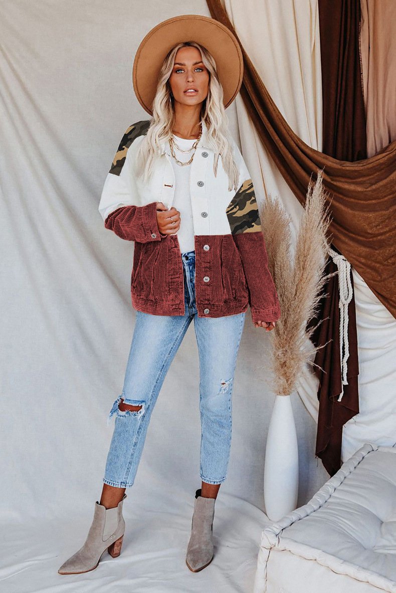 Corduroy Collar Button Down Shacket