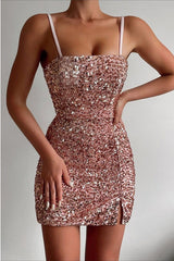 Cece Split Hem Allover Sequin Party Dress