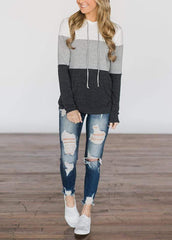 Color Block Long Sleeve Hoodie