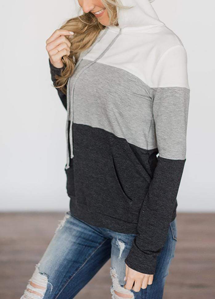 Color Block Long Sleeve Hoodie