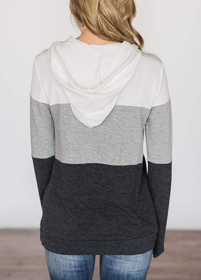 Color Block Long Sleeve Hoodie