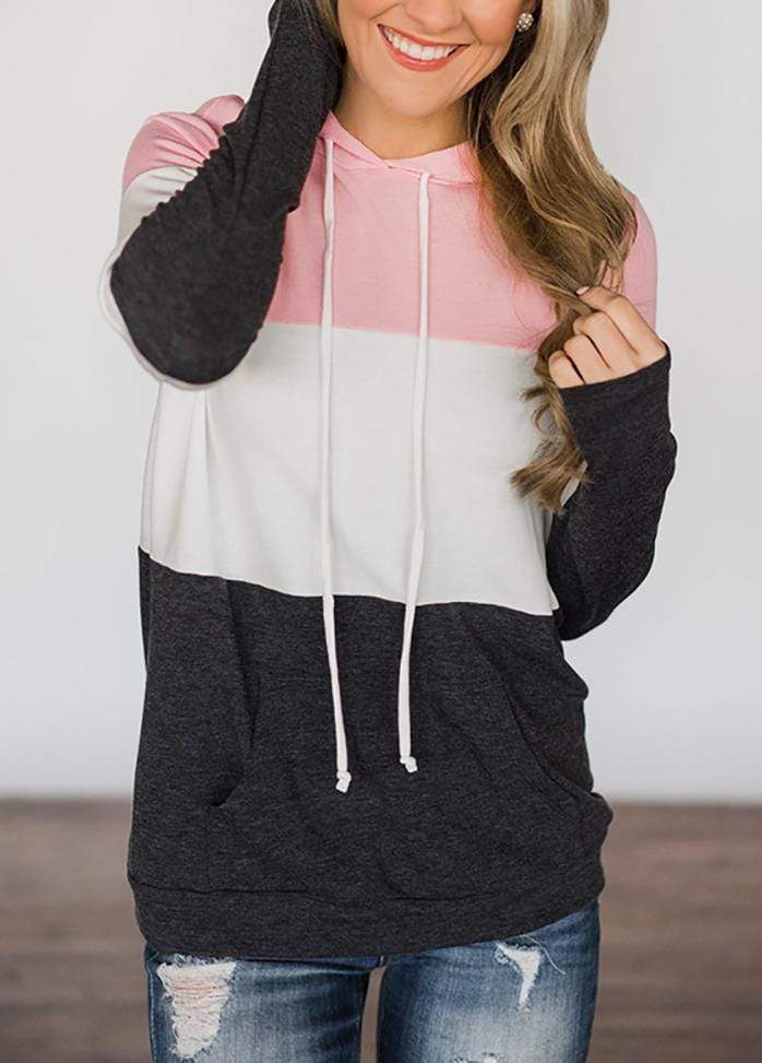 Color Block Long Sleeve Hoodie