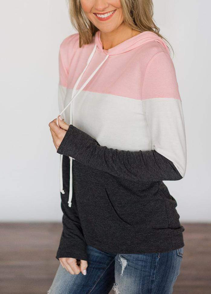 Color Block Long Sleeve Hoodie