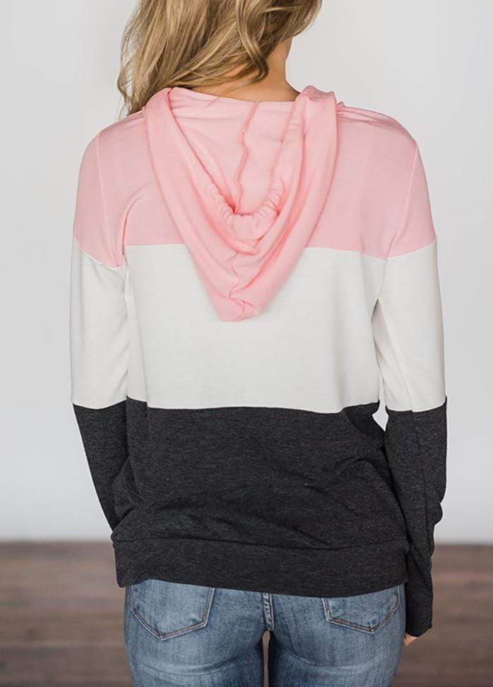 Color Block Long Sleeve Hoodie