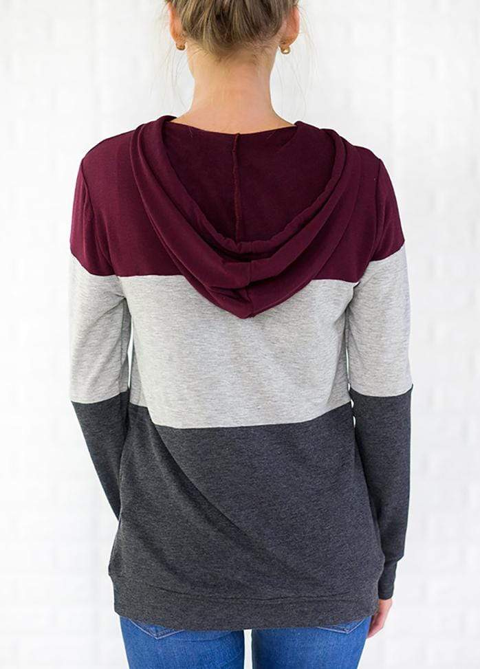 Color Block Long Sleeve Hoodie