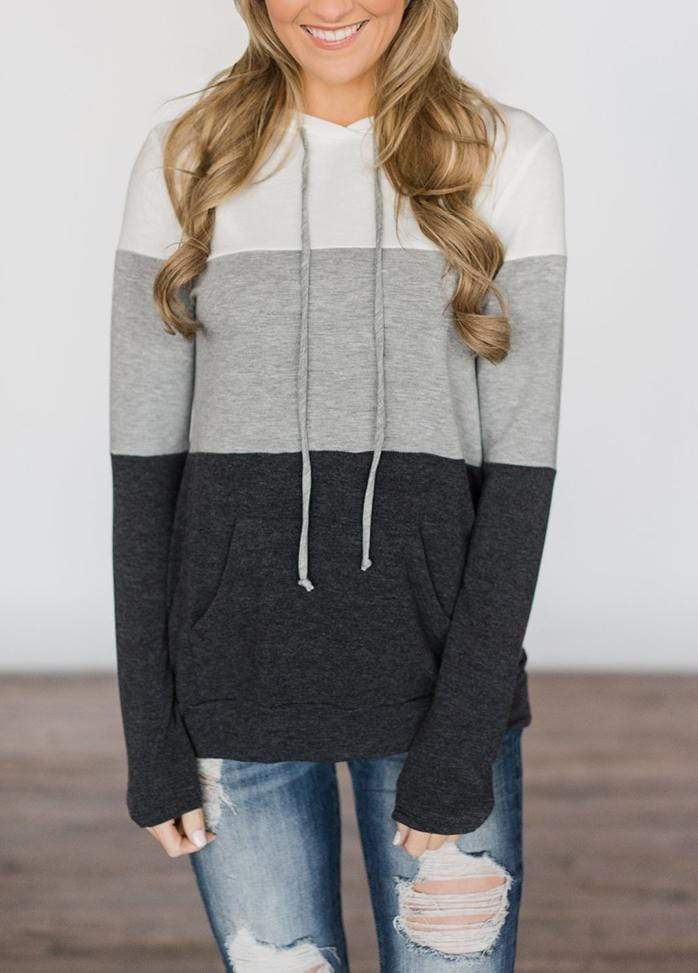 Color Block Long Sleeve Hoodie