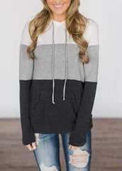 Color Block Long Sleeve Hoodie