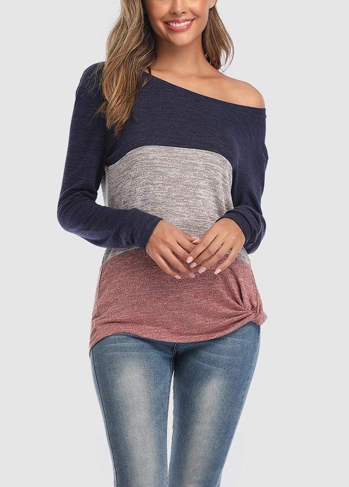 Color Block Round Neck T-shirt