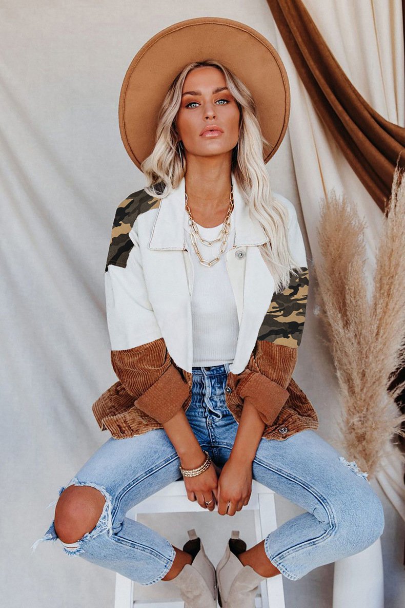 Corduroy Collar Button Down Shacket