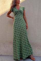 Shades of Sunset Ethnic Print Stretch Maxi Dress