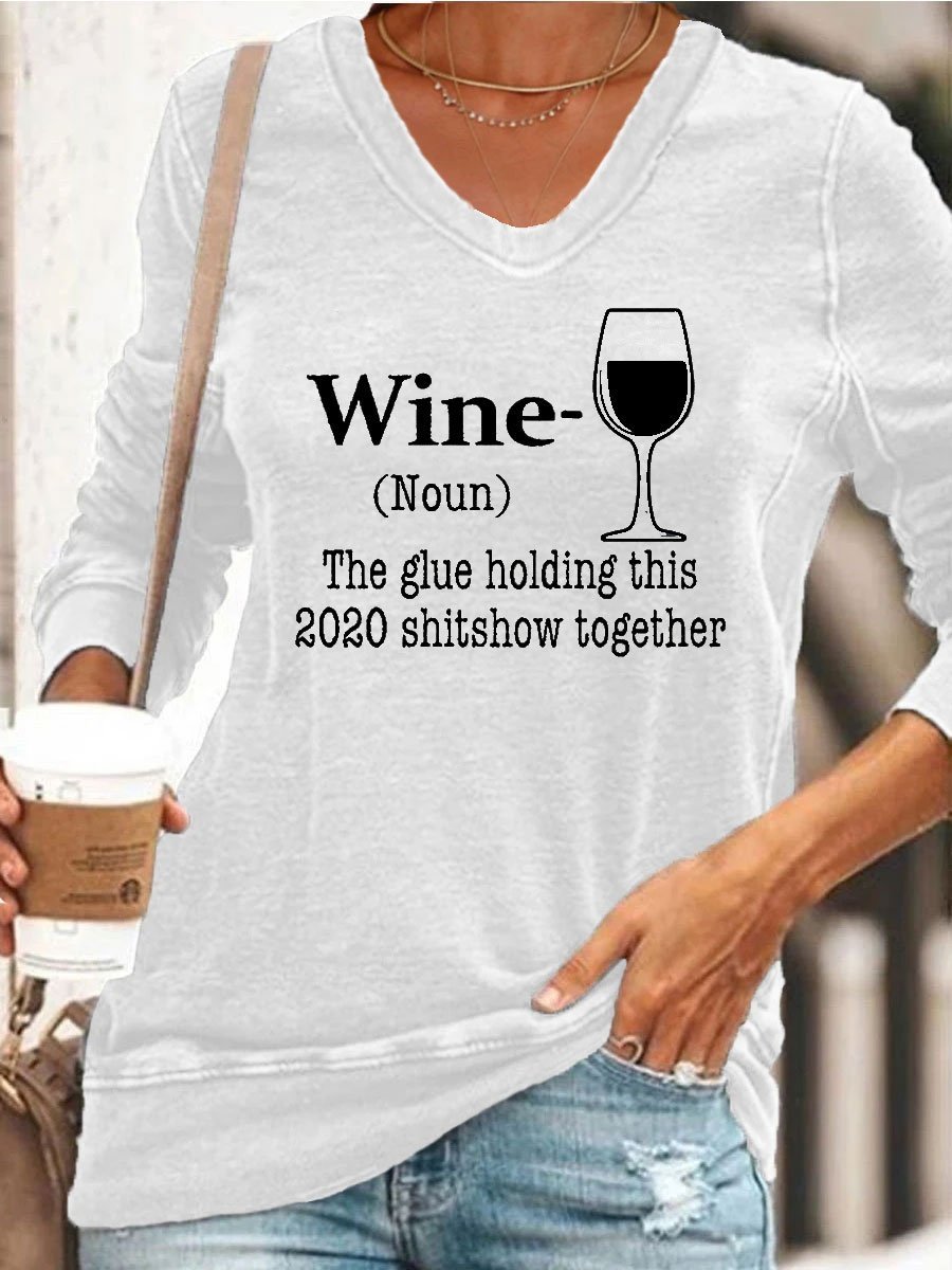 WINE V-neck Sweatshirt