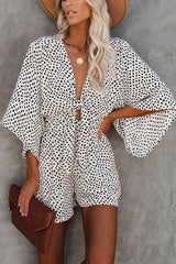 Well Behaved Printed Pocketed Tie Romper