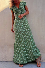 Shades of Sunset Ethnic Print Stretch Maxi Dress