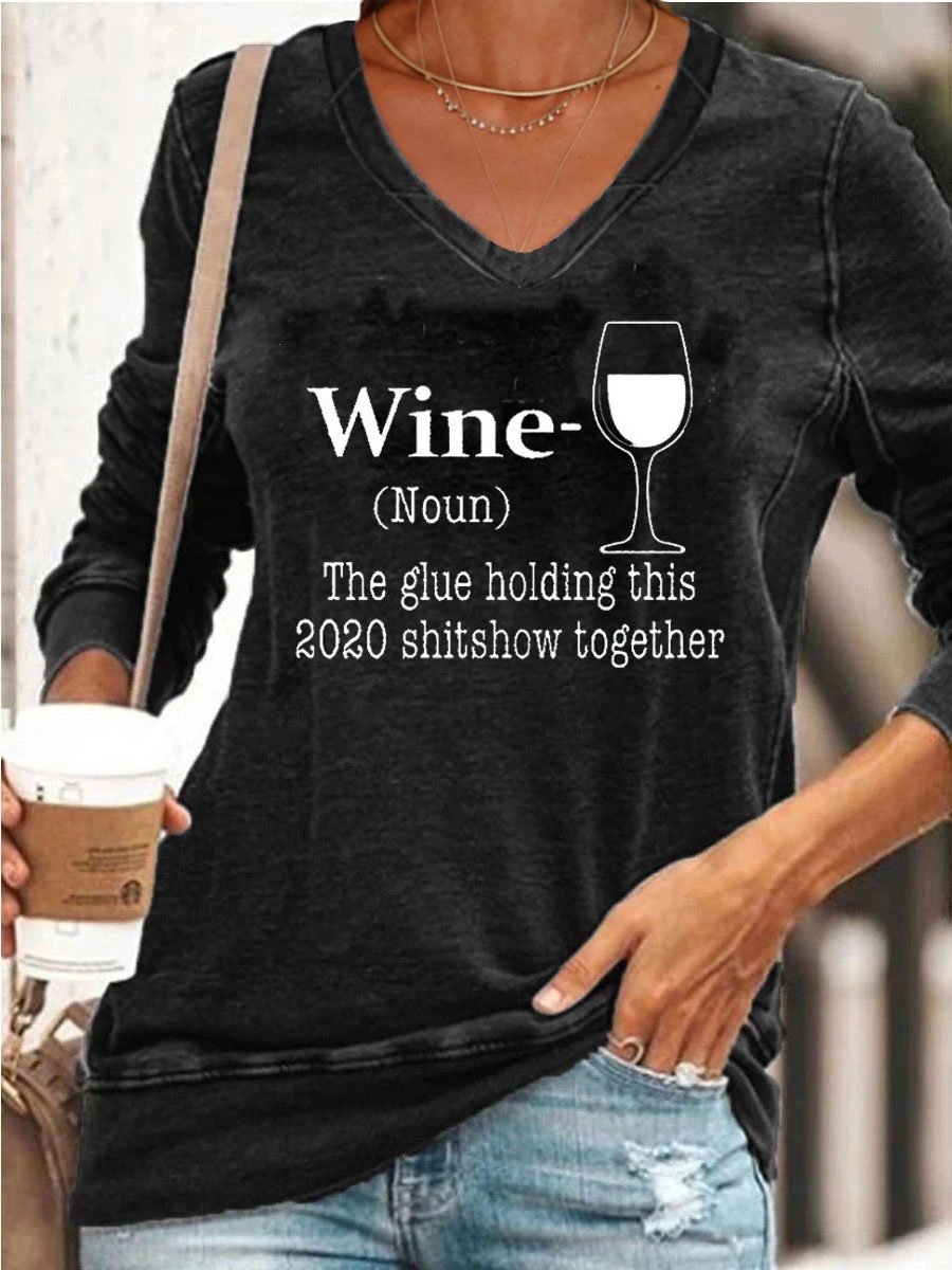 WINE V-neck Sweatshirt